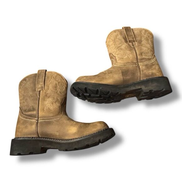 Ariat FATBABY Leather Cowgirl Boots Western Brown Outdoor Farm Women’s Size 7B - Picture 5 of 15